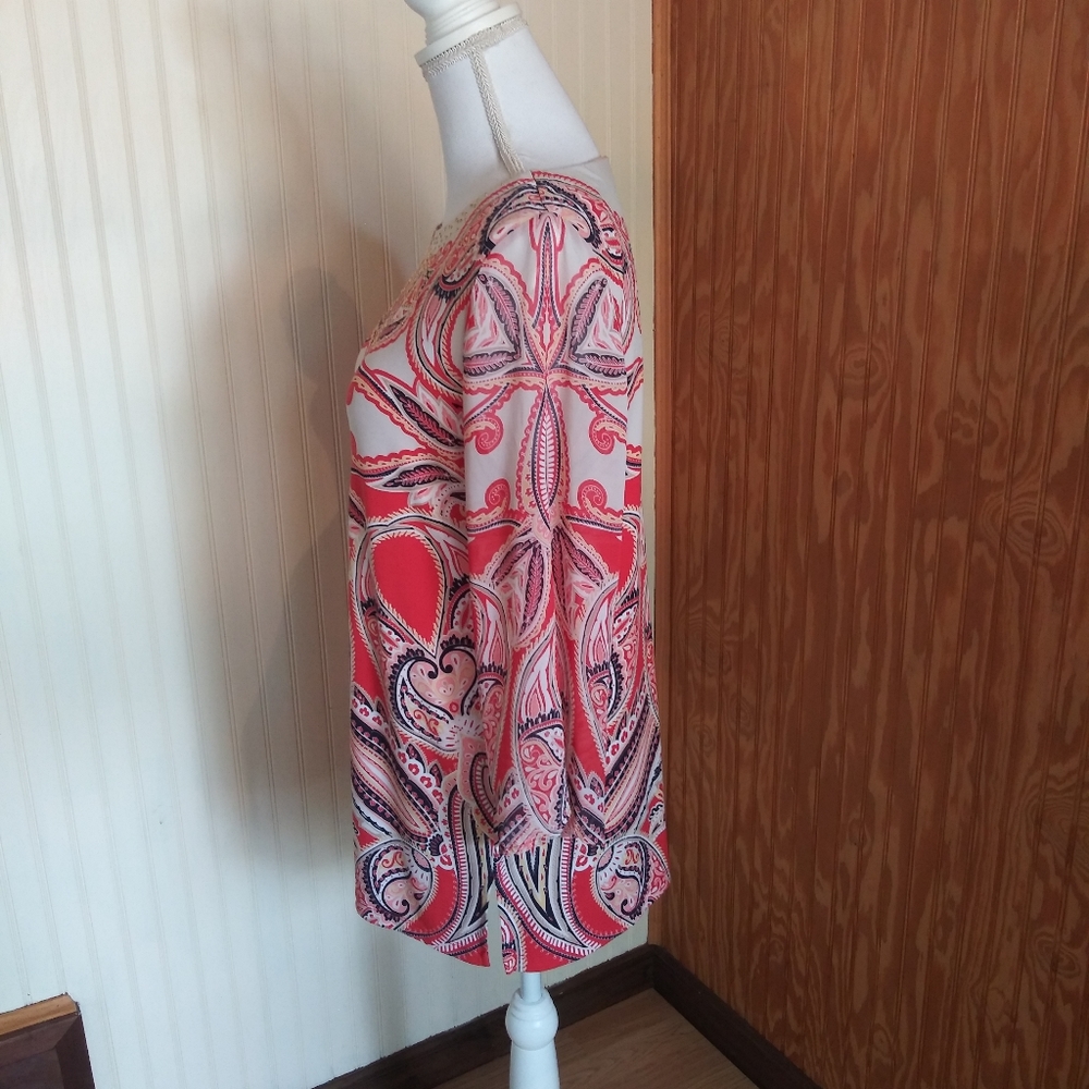 JM Collection Sheer Sleeve Long Sleeve Blouse - Picture 6 of 8